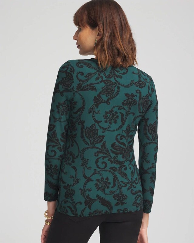 Touch of Cool Floral Scroll Layering Tee - image 3